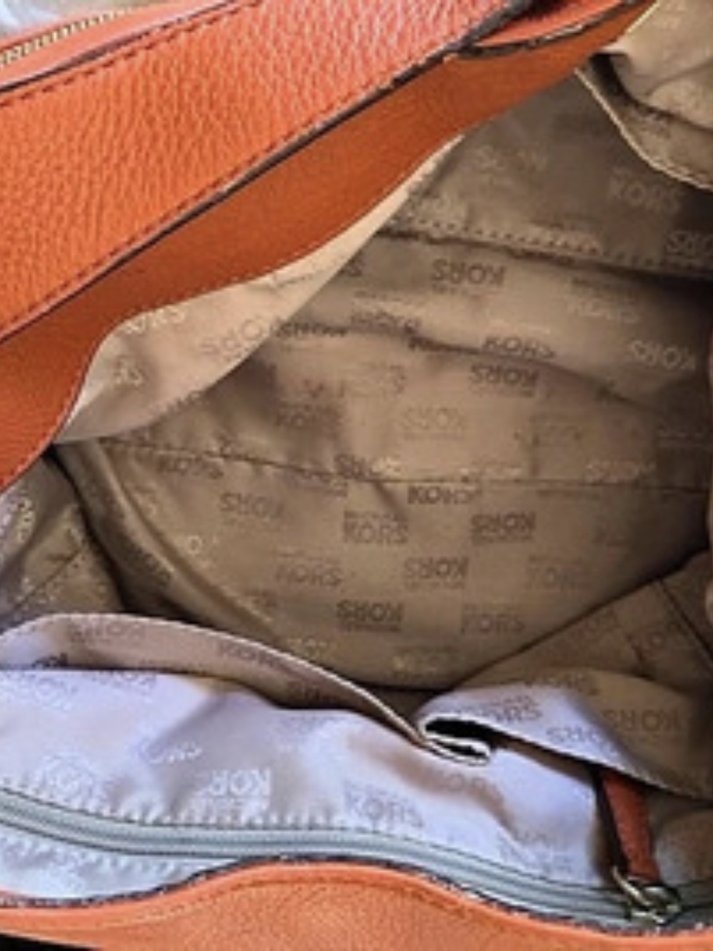 Michael Kors Leather-Look Orange Hobo Bag - Picture 8 of 9